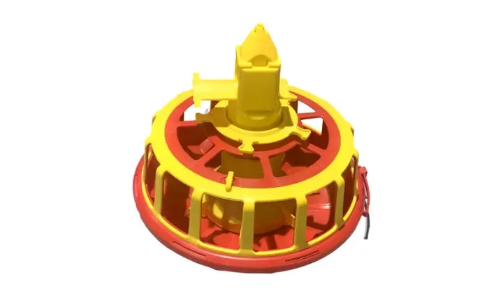 broiler feeding pan for poultry feeding system