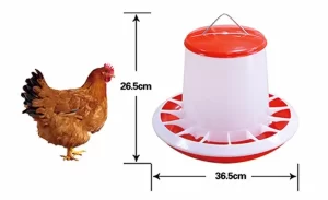 6kg Gravity-Fed Poultry Feeder with Lid – Ø36.5 × 26.5 cm