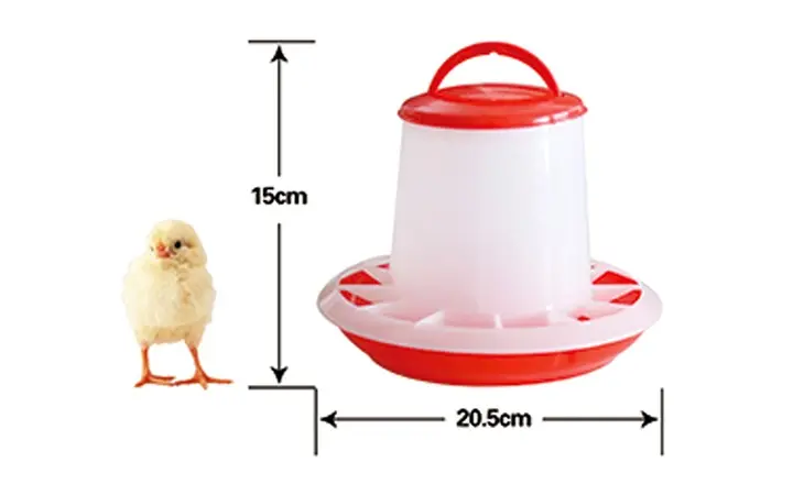 LL-NNT04 1.5kg Day-Old Chick Feeder with Lid – Ø20.5 × 15 cm
