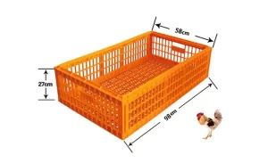 Open Top Plastic Poultry Transport Crate 98 × 58 × 27 cm
