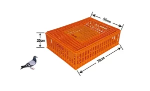 Ventilated Chicken Transport Crate 75X55X23 cm