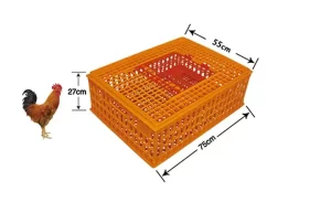 Ventilated Live Poultry Transport Crate 75 × 55 × 27 cm