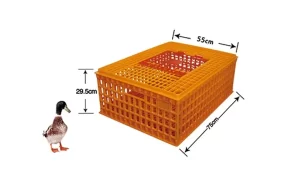 Plastic Duck Transport Crate for Live Ducks 75 × 55 × 29.5 cm
